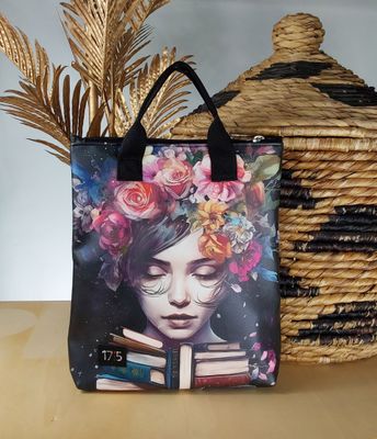 Borsa Zaino Vincent  Fantasia #106 ragazza con libri
