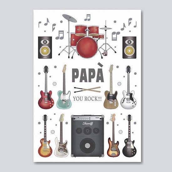 Biglietto Auguri Quire “Papà you rock!!!” Biglietto Auguri Quire “Papà you rock!!!”