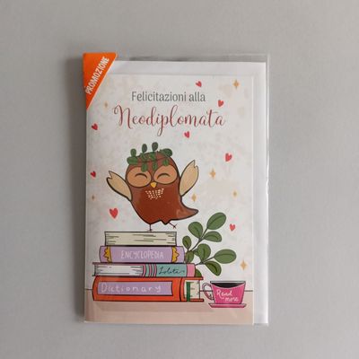 Biglietto felicitazioni Neodiplomata - Maturità girl