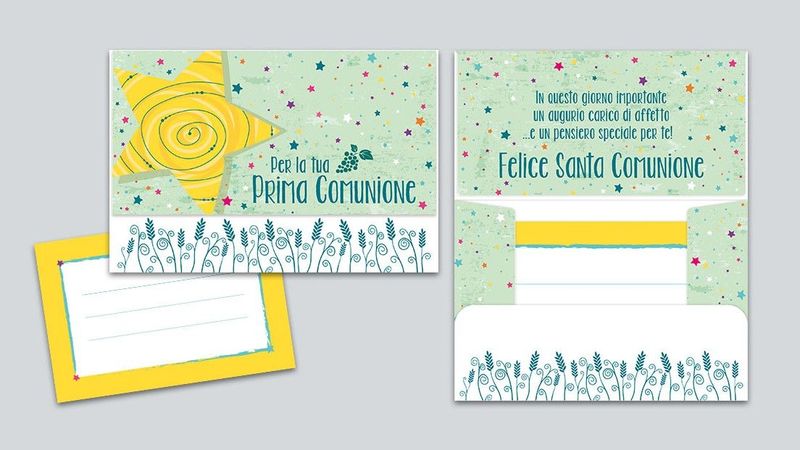 Biglietto Comunione Portasoldi  Bimbo con velcro