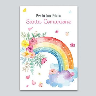 Biglietto Comunione Bimba Classic Glitter