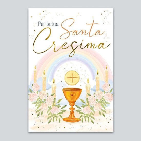 Biglietto Cresima metal bimba