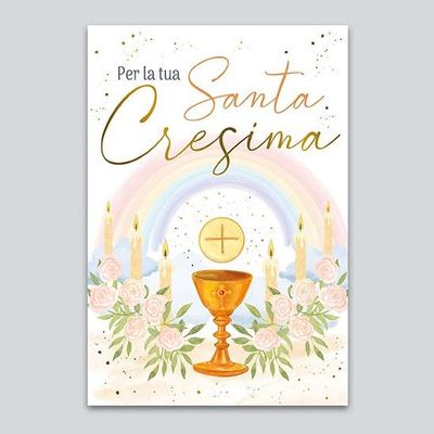 Biglietto Cresima metal bimba