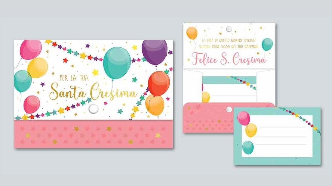 Biglietto Cresima Portasoldi  Bimba con bottone