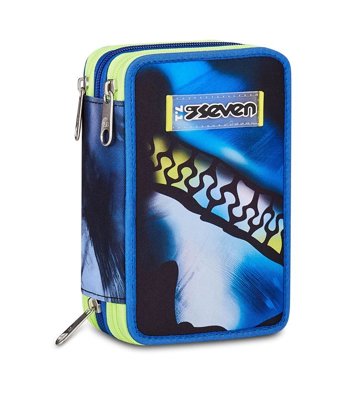 Astuccio 3 zip Seven “Blu Fusion” boy