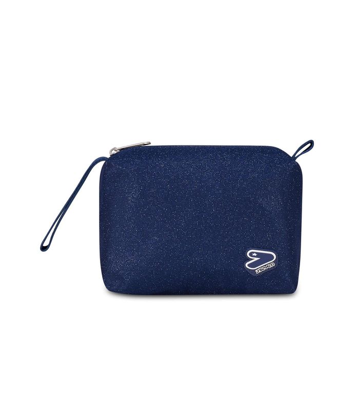 Trousse Seven “The Double” Shiny tech blu