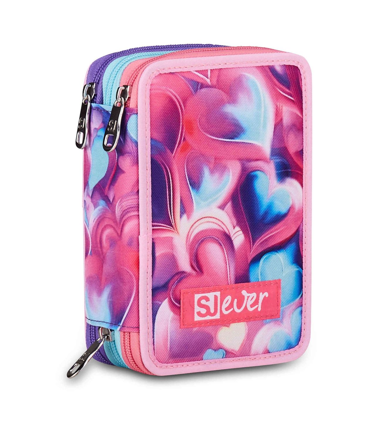Astuccio 3 zip SJ Ever Pink Beat girl Astuccio 3 zip SJ Ever Pink Beat girl