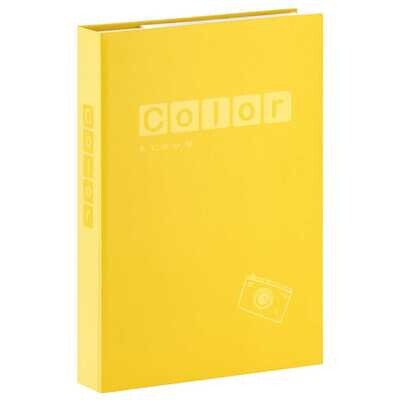 Album photo à pochettes avec mémo COLOR - 100 pages blanches - 300 photos - Couverture jaune 22,5x32,5cm