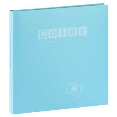 Album photo traditionnel PERGAMIN COLOR - 40 pages blanches + feuillets cristal - 80 photos - Couverture bleu 24.5x25cm