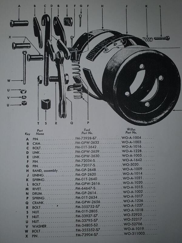 Handbrake  - External - Exploded View - Drawing For Information Only