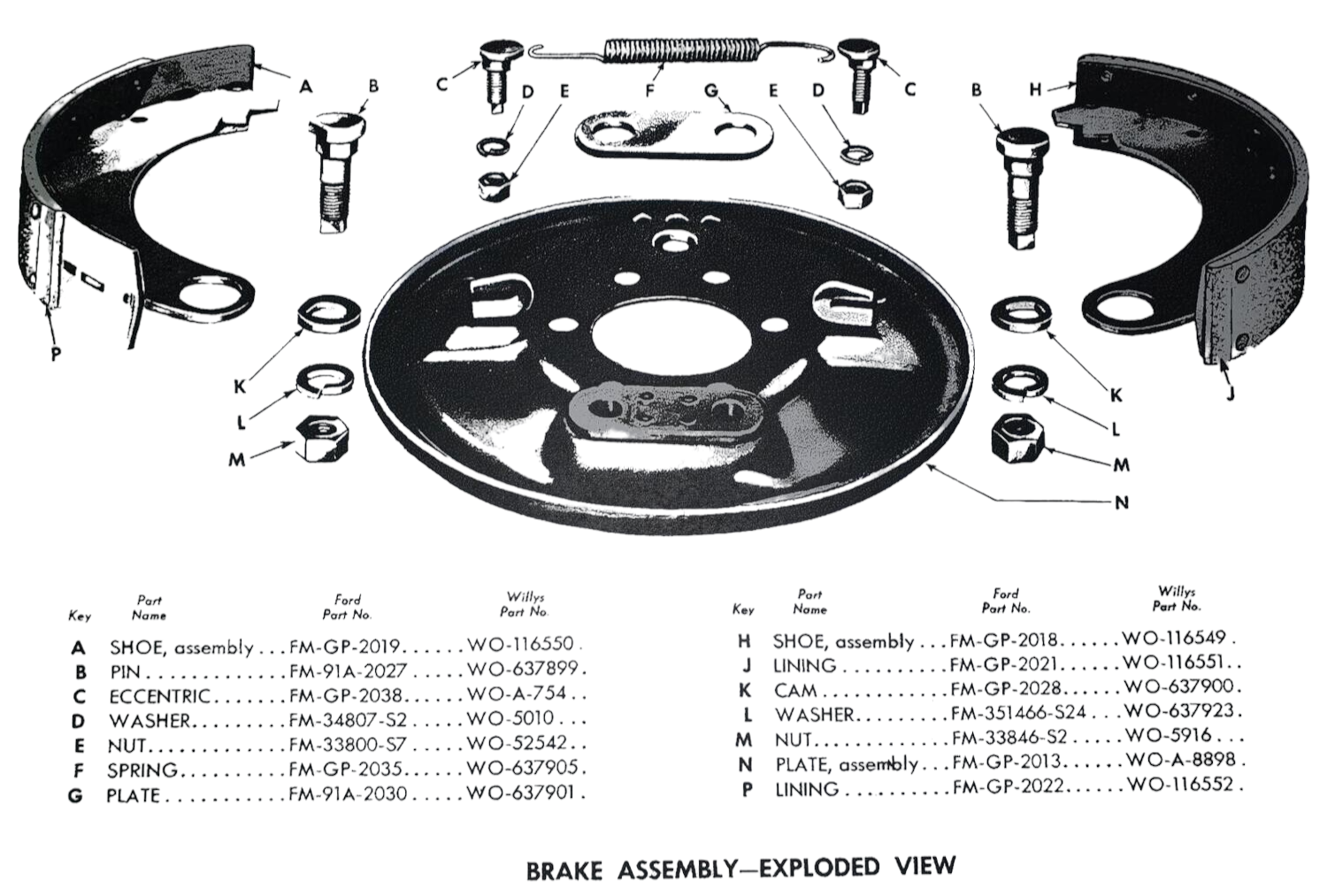 Brake Assembly - Exploded View - Drawing for Information Only