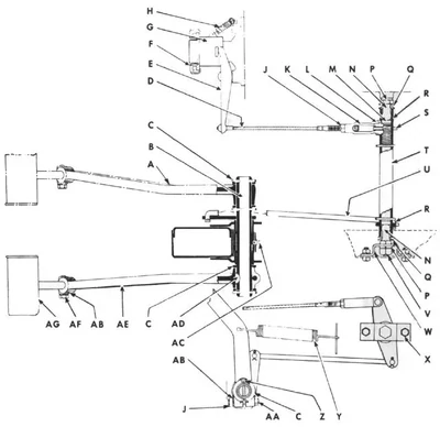 Clutch Linkage And Controls Assembly - Exploded View - Drawing For Information Only