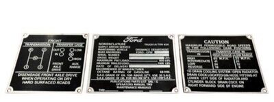 Zinc Data Plate Set -Ford GPW