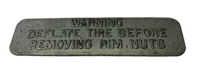 Split Rim Warning Plate