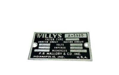 Filter Plate - Willys MB