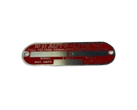 Auto-Lite - 6 Volt Generator Plate