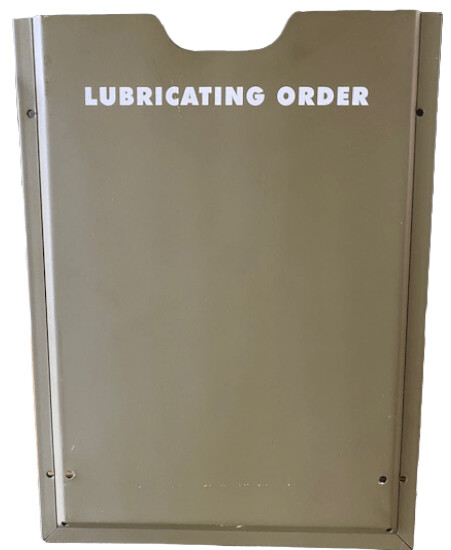 Lubrication Chart Holder Lubrication Chart Holder