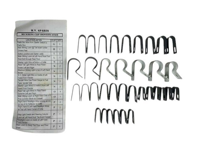 Wiring Clip Set - Willys MB Wiring Clip Set - Willys MB