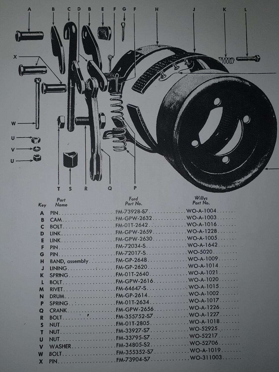 Handbrake - External - Exploded View - Drawing For Information Only Handbrake - External - Exploded View - Drawing For Information Only