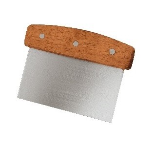 Dough Scraper Stainless Steel - Wood Handle