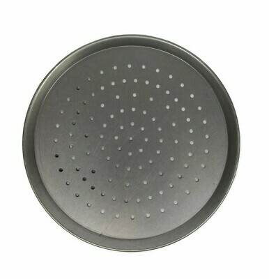 10&quot; White Steel Pizza Tray Perforated