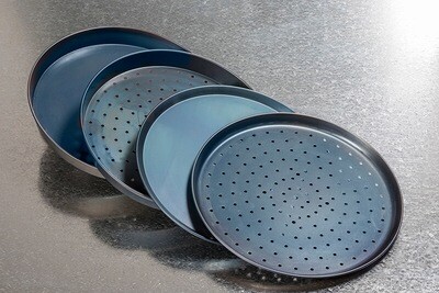 11&quot; Black Steel Deep Pan Pizza Tray Plain
