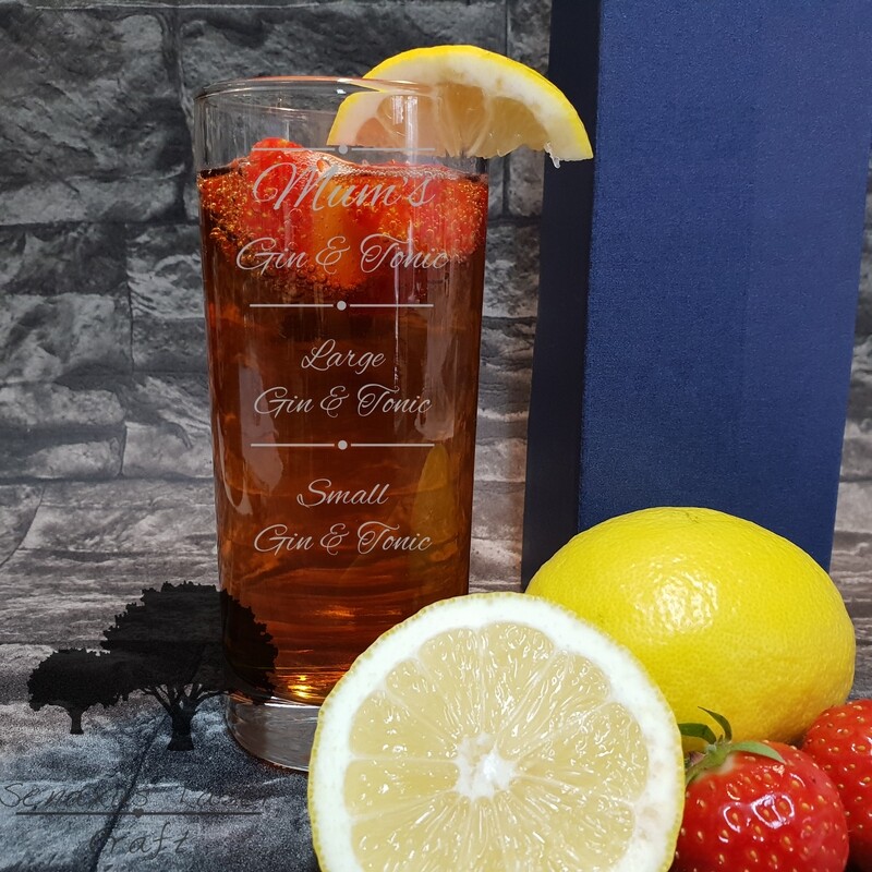 Fun Personalised &quot;Spirit measuring Guide&quot; Spirit High Ball Glass. Great Birthday and Christmas Gift for a Friend or loved one. HBA95