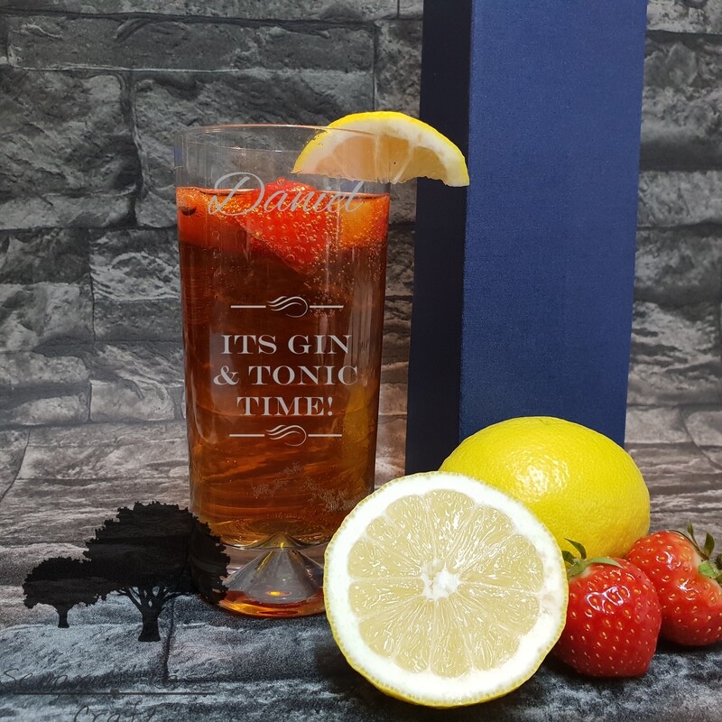 Fun Personalised &quot;It&#39;s your fave drink time&quot; Spirit High Ball Glass. Great Birthday and Christmas Gift for a Friend or loved one. HBB96
