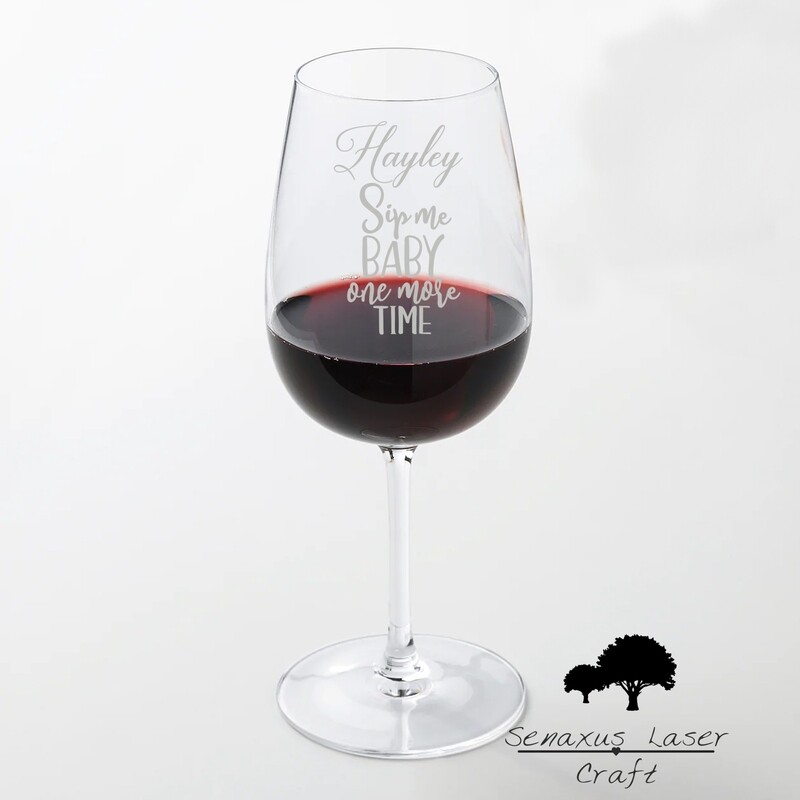 Fun Personalised &quot;Sip me baby one more time&quot; Large 49cl wine glass glass. Great Birthday and Christmas Gift for a Friend or loved one. WGB65