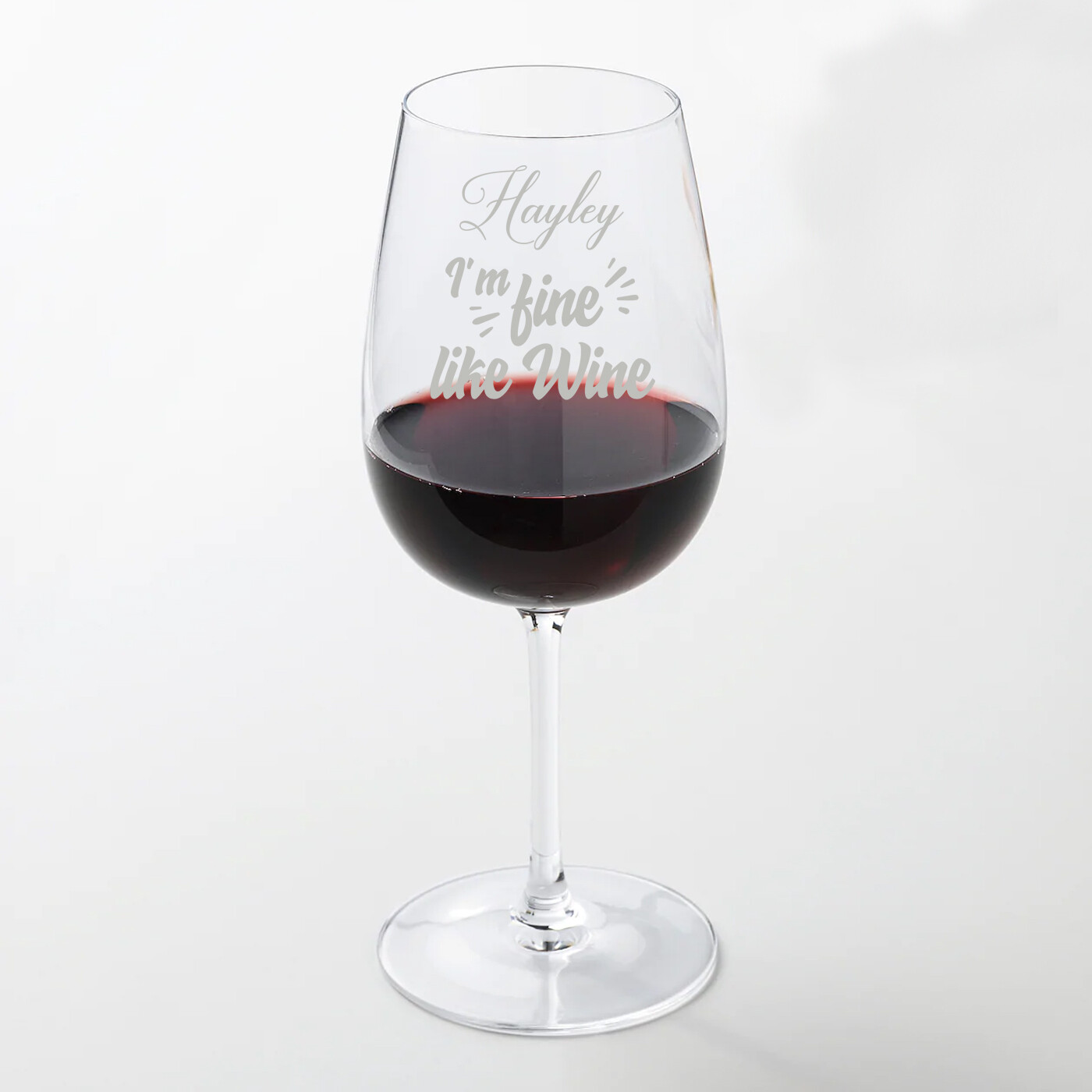 Fun Personalised &quot;Im fine like wine&quot; Large 49cl wine glass glass. Great Birthday and Christmas Gift for a Friend or loved one. WGB73