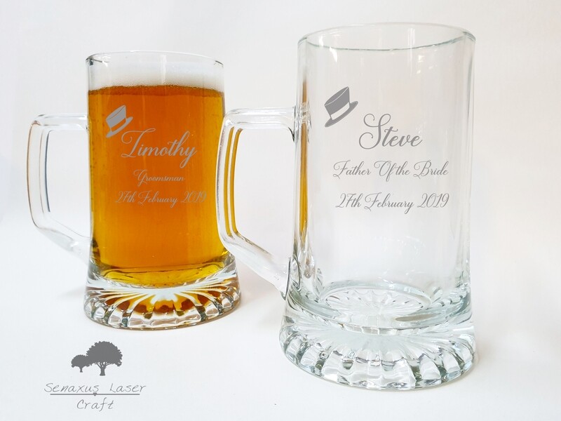Personalised stern tankard, great for wedding favours best man Usher Groom etc. LTA33
