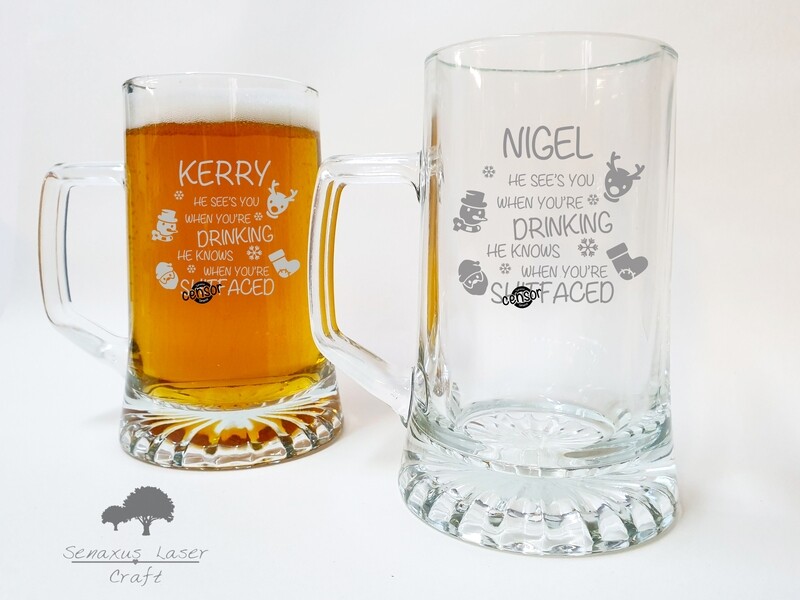 Personalised stern tankard, great for wedding, birthday, christmas gifts. LTA86