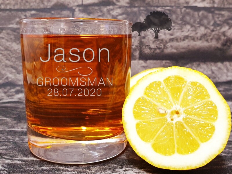 Personalised 10 oz Whiskey Glass Tumbler Perfect Wedding gift Great for Ushers, Best Men, Father Of The Groom, Bridesmaid ,Bridal or Stag Party. WTA4