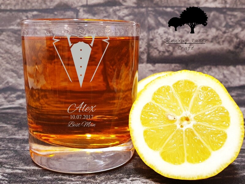 Fun Personalised &quot;Wedding Favour&quot; 10 oz Whiskey/spirit Glass. for best man, groomsman, Father of the bride etc. WTA52