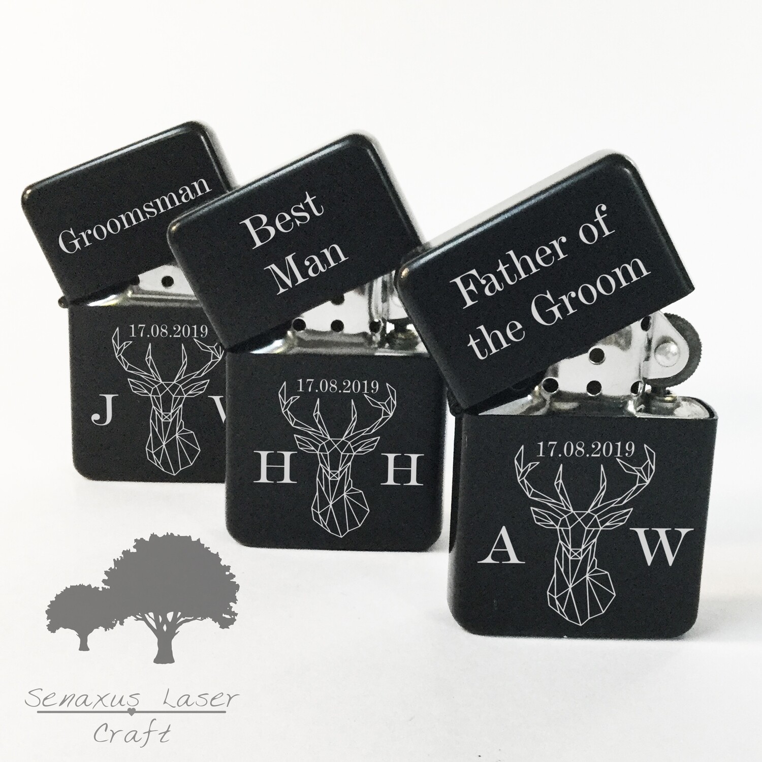 Personalised engraved Grooms Party Favours gift lighter in Tin. With free engraving LTR11