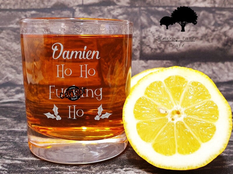 Funny Personal Name Ho Ho F*cking Ho, Christmas Gift Design Spirit 10 oz Whiskey Glass. Great Christmas Gift for a Friend or loved one. WTA62