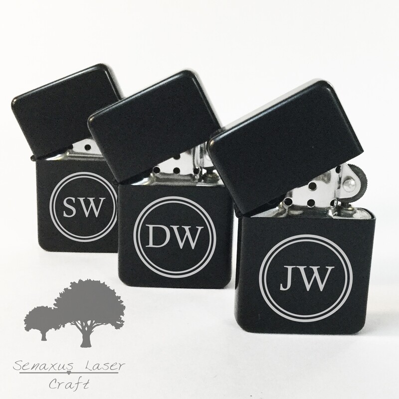 Personalised engraved Black Unisex gift lighter for any occasion. With gift tin. With free engraving LTR17
