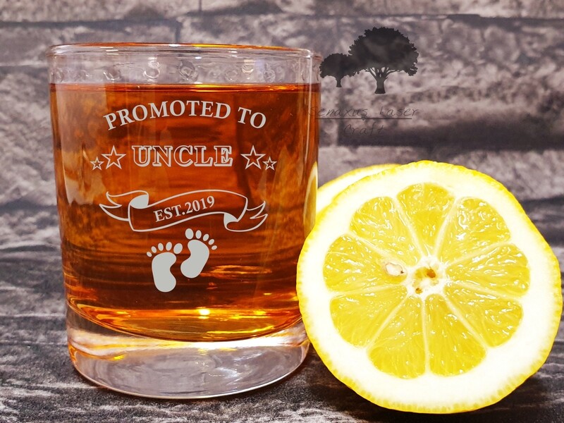 Unique Personalised &#39;Promoted to&#39; Customisable 10oz Whiskey Glass. Great Gift for a Friend or Family Member, Birthdays, Weddings or any other occasion. WTA77