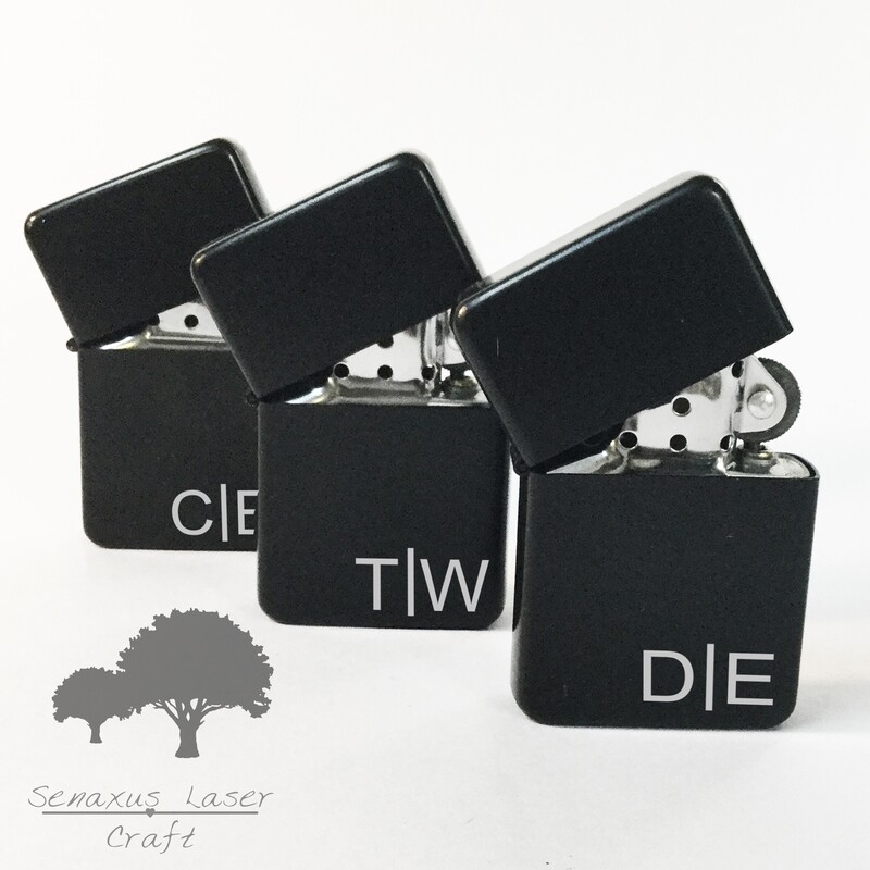 Personalised engraved Black Unisex Wedding Party gift lighter in tin. With free engraving LTR19