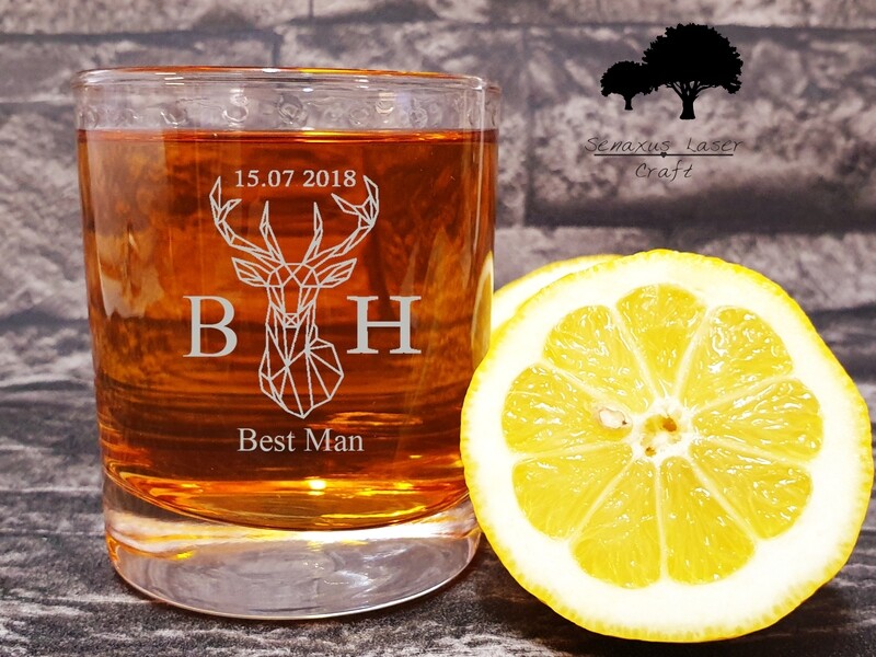 Unique Personalised Stag Head Design 10oz Whiskey Glass. Great Gift for a Friend or Family Member, Birthdays, Weddings or any other occasion. WTA82