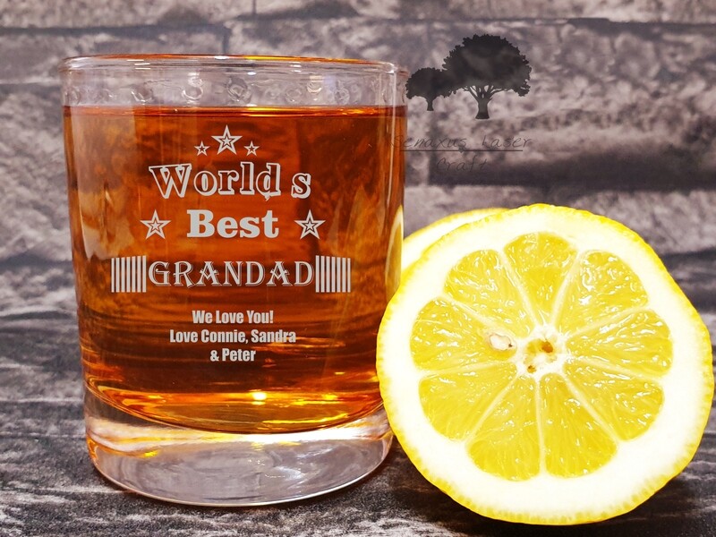 Unique Personalised Worlds best, Granddad, Dad, Uncle or other 10oz Whiskey Glass. Great Gift for a Friend or Family Member, Birthdays, Weddings or any other occasion. WTA80
