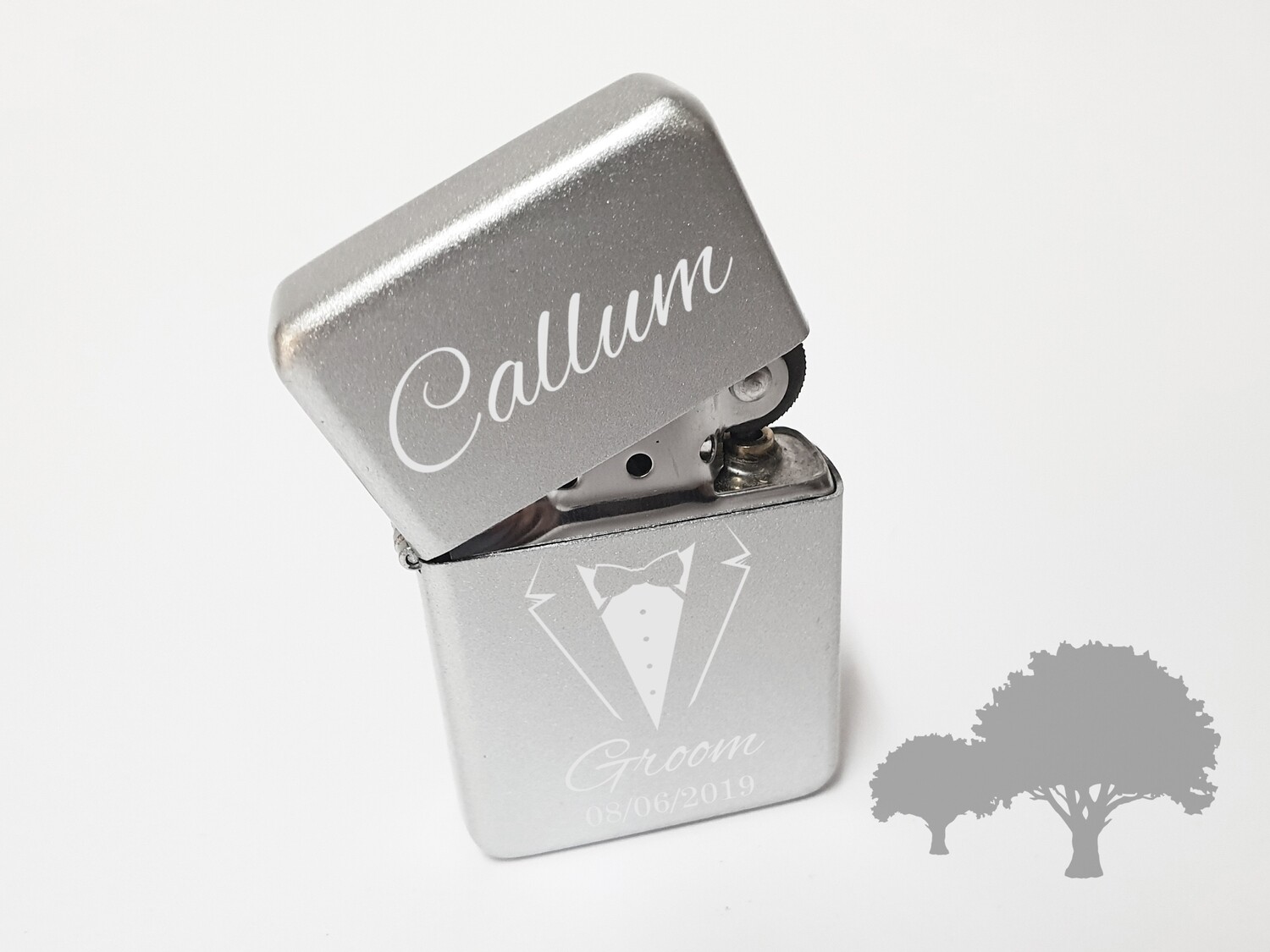 Personalised engraved Silver Wedding gift lighter in tin, for any occasion. With free engraving SLTR26