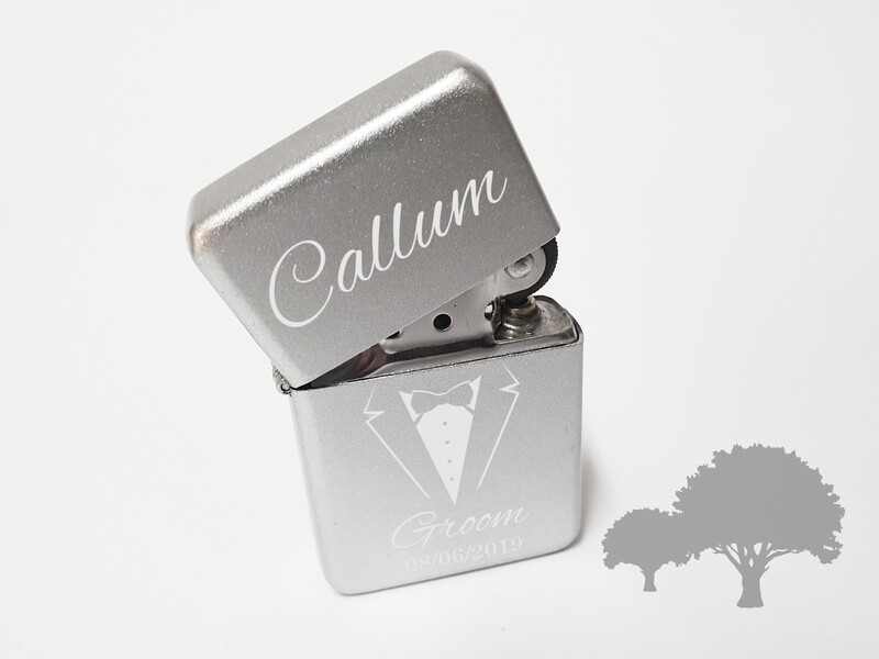 Personalised engraved Silver Wedding gift lighter in tin, for any occasion. With free engraving SLTR26