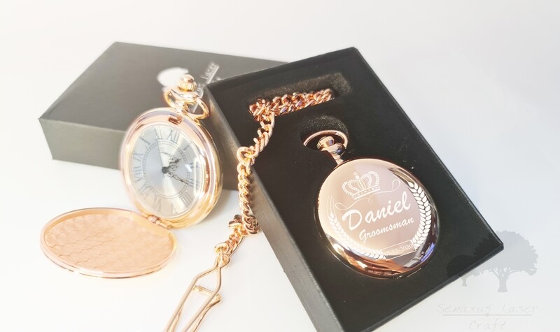 Personalised wedding gift Black Pocket Watch groom/bride party favours RGPW5
