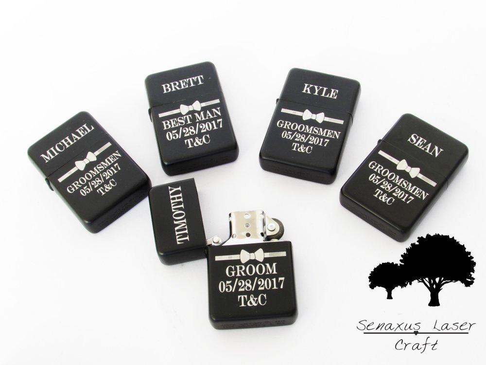 1 Personalised Engraved Lighter, Perfect for any wedding role. lgt4