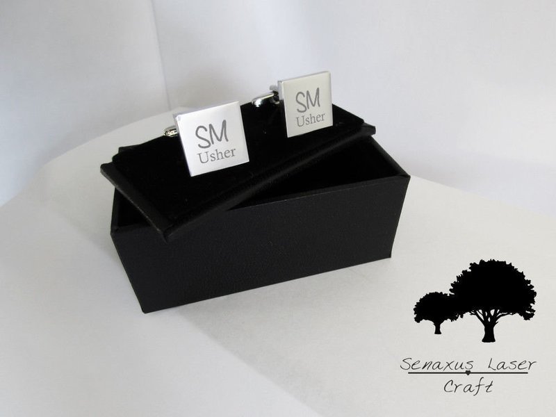 Silver Personalised Deluxe Engraved Wedding Cufflinks Best man Groom scl2