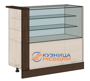 Прилавок с двумя стеклянными полками