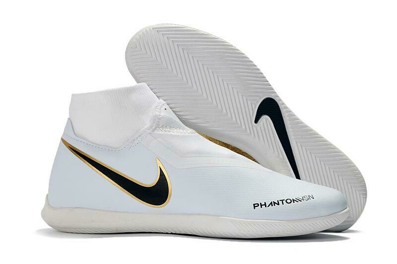 Chuteira Nike Phantom Vision Elite Dynamic Fit IC Dourado/Branco