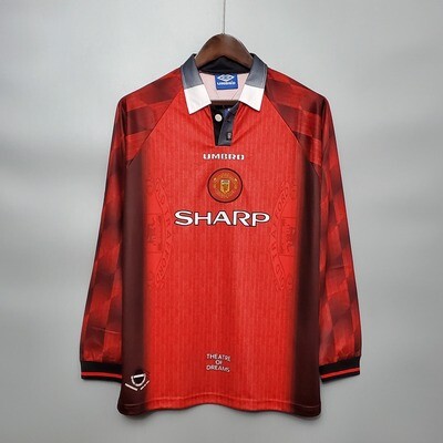 Camisa Manchester United 1996 manga longa