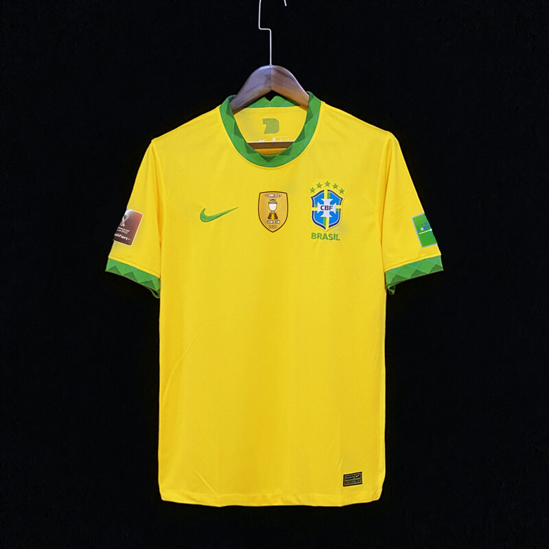 Camisa Seleção Brasil I 20/21  Torcedor Nike Masculina - Amarelo e Verde com Patch